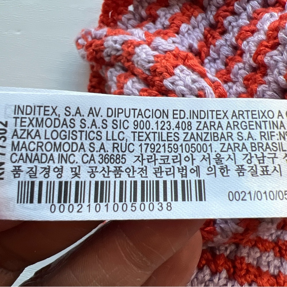 Zara Crochet Crop Tank Top Women Medium Orange Sleeveless - Picture 8 of 10